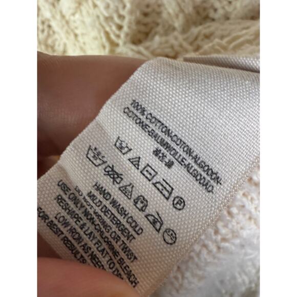 Free People V Neck Oversized Pullover Sweater Cream Creme Womens XS Hole‎ In Pit - Picture 4 of 6